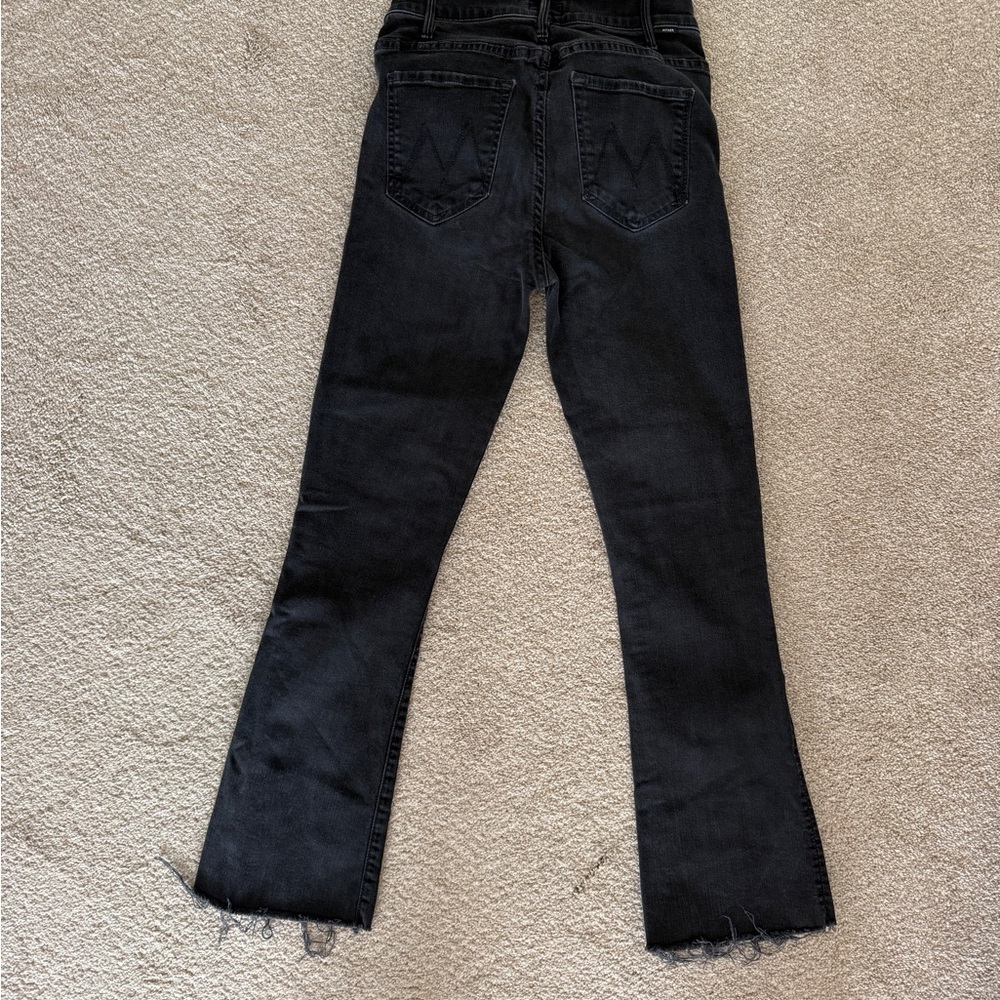 MOTHER Hustler Ankle Fray black jeans size 26